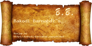 Bakodi Barnabás névjegykártya